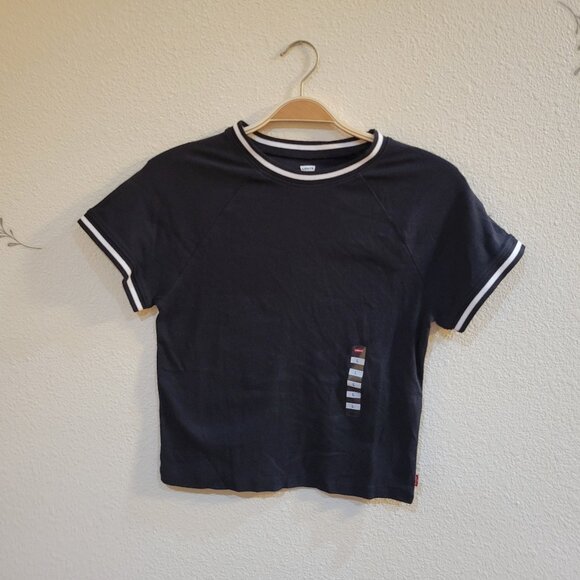 Levi's Tops - NWT Levi's Women's Short Sleeve Cropped Oracle Ringer T-Shirt Size Large